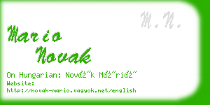 mario novak business card